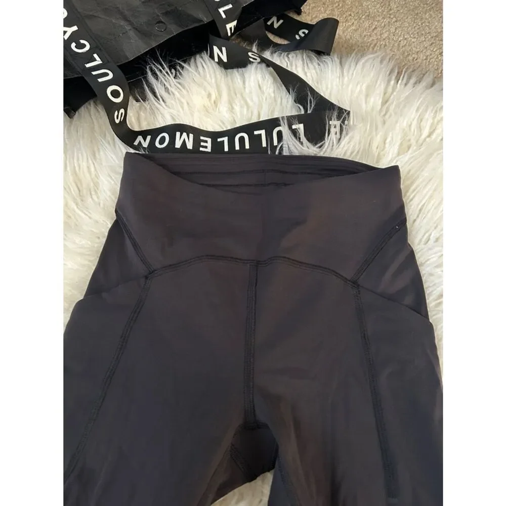 Lululemon Black Active Leggings size 4 good preowned condition no signs of wear